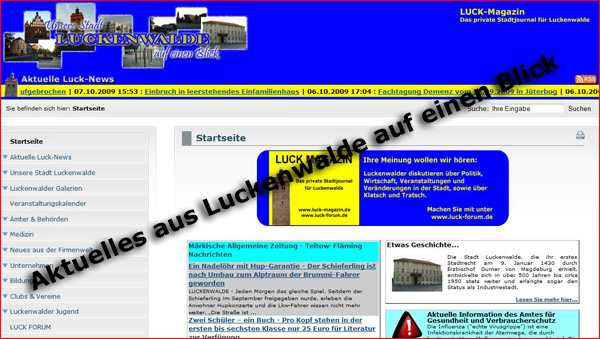 LUCK MAGAZIN - Das private Stadtjournal für Luckenwalde